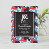 Memorial Day Stars Abstract Cook Out Party Kaart (Staand voorkant)