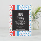 Memorial Day Stars Sprinkles Cook Out Party Kaart (Staand voorkant)