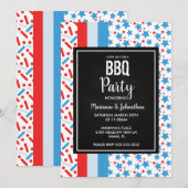 Memorial Day Stars Sprinkles Cook Out Party Kaart (Voorkant / Achterkant)
