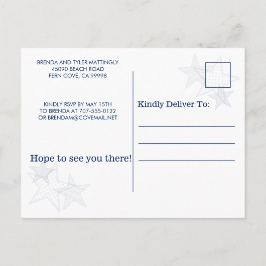 Memorial Day Stars Stripes Moderne Patriottische B Uitnodiging Briefkaart (Achterkant)