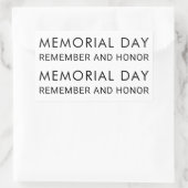 Memorial Day Stijlvol Lettertype Rechthoekige Sticker (Tas)