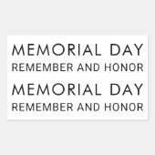 Memorial Day Stijlvol Lettertype Rechthoekige Sticker (Voorkant)