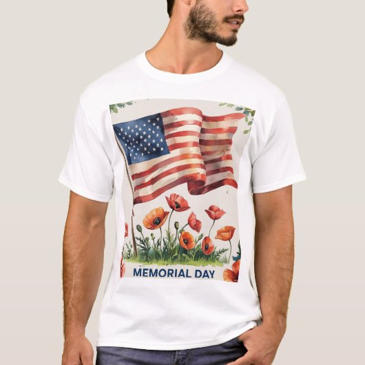 Memorial Day T-Shirt Patriottische Vlag van de Ver (Voorkant)