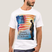 Memorial Day T-Shirt Vrouwen Mannen Evoceren Eer (Voorkant)