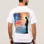 Memorial Day T-Shirt Vrouwen Mannen Evoceren Eer (Achterkant)