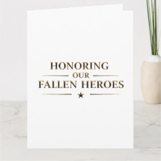 Memorial Day / Tarjeta Honoring Our Fallen Heroes Kaart