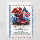 Memorial Day Tribute Party Uitnodiging (Voorkant / Achterkant)
