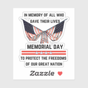 Memorial Day Tribution Sticker