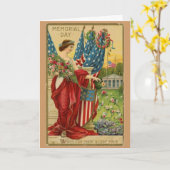 Memorial Day USA  ART rood wit blauw Kaart (Gele Bloem)