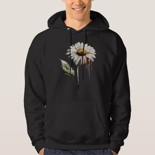 Memorial Day Veteran Wife Daisy American USA Flag  Hoodie (Voorkant)