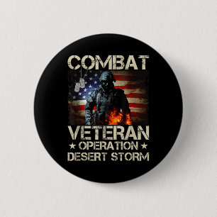 Memorial Day Veterans Day Desert Storm Military So Ronde Button 5,7 Cm