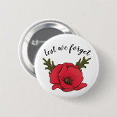 Memorial Day, Veterans Day Poppy Button Pin (Voorkant /achterkant)