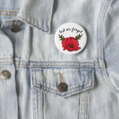 Memorial Day, Veterans Day Poppy Button Pin (In situ)