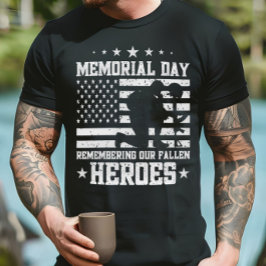 Memorial Day Vintage Design Veterans Day USA Vlag  T-shirt