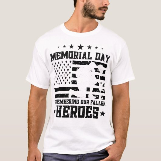 Memorial Day Vlag van de Verenigde Staten Funny Pa T-shirt (Voorkant)