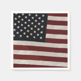 Memorial Day Waterverf Amerikaanse vlag dessert Servet