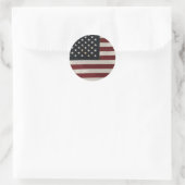 Memorial Day Waterverf Amerikaanse vlag Ronde Sticker (Tas)