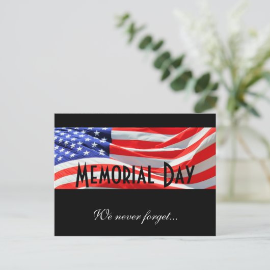Memorial Day, We Never Forget, Amerikaanse vlag, K Briefkaart (Staand voorkant)