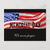 Memorial Day, We Never Forget, Amerikaanse vlag, K Briefkaart (Voorkant)