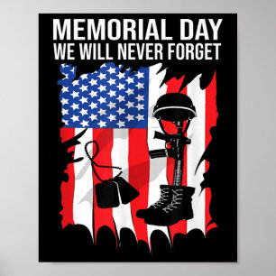 Memorial Day We zullen de Veteranendag nooit verge Poster