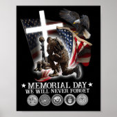 Memorial Day We zullen nooit veteranenovers verget Poster (Voorkant)