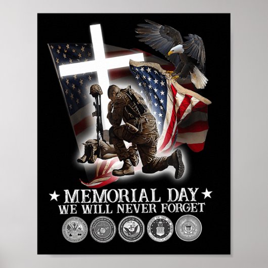 Memorial Day We zullen nooit veteranenovers verget Poster (Voorkant)