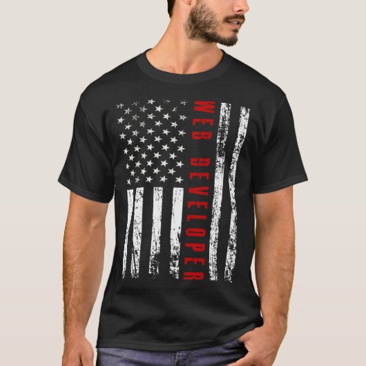 Memorial Day web developer usa flag T-shirt (Voorkant)
