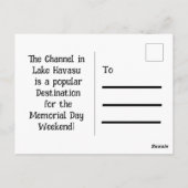 Memorial Day Weekend in Lake Havasu Briefkaart (Achterkant)