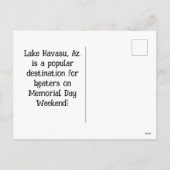 Memorial Day Weekend in Lake Havasu Feestdagenkaart (Achterkant)