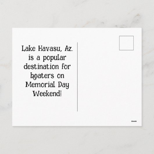Memorial Day Weekend in Lake Havasu Feestdagenkaart (Achterkant)