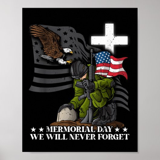 Memorial Day zal nooit vergeten Amerikaanse vetera Poster (Voorkant)
