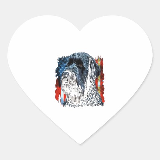 Memorial Day Zwart Russisch Terriër Amerikaanse vl Hart Sticker (Voorkant)