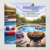 Memorial Day Zwembadfeest | Zomerfeest Kaart (Voorkant / Achterkant)