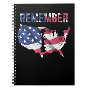Memorial Days Proud America Flag herinnert zich Notitieboek