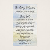 Memorial Deer Hunter Woodland Funeral Prayer Kaart (Achterkant)