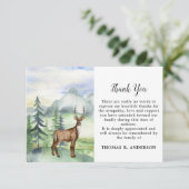 Memorial Deer Woodland Funeral Sympathie Bedankkaart (Staand voorkant)