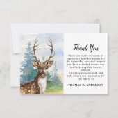 Memorial Deer Woodland Hunter Sympathy Funeral Bedankkaart (Voorkant)