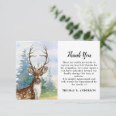 Memorial Deer Woodland Hunter Sympathy Funeral Bedankkaart (Staand voorkant)