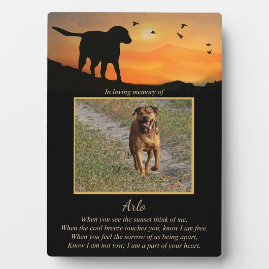 Memorial Dog Custom Foto met Spiritueel gedicht Fotoplaat (voorkant)