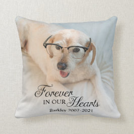 Memorial Dog Foto forever in ons hart Kussen