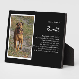 Memorial Dog met fotonaam Spiritueel gedicht hemel Fotoplaat