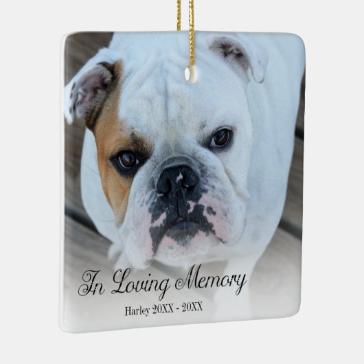Memorial Dog Photo in Loing Memory Kerstmis Keramisch Ornament (Rechts)
