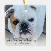 Memorial Dog Photo in Loing Memory Kerstmis Keramisch Ornament (Voorkant)