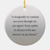 Memorial Dragonfly Ornamed with Quote Keramisch Ornament (Achterkant)