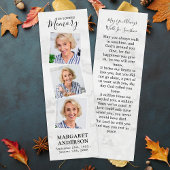 Memorial Elegant 3 Foto Funeral Prayer Bladwijzer Mini Visitekaartjes