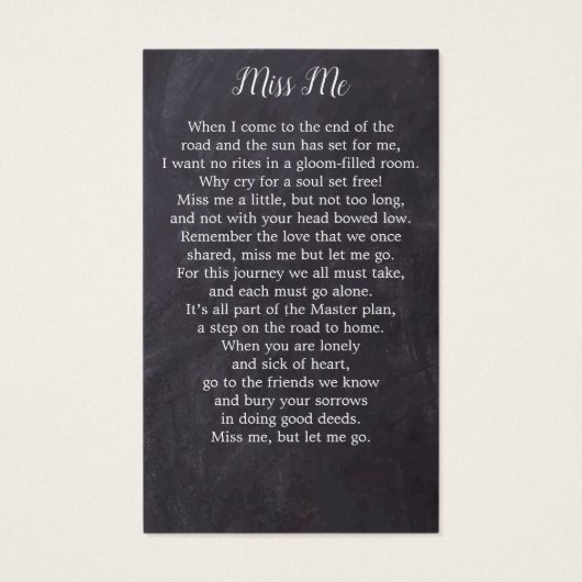 Memorial Elegant 4 Afbeelding Begrafenisgebed Kaar Visitekaartje (Achterkant)