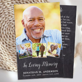 Memorial Elegant 4 Afbeelding Begrafenisgebed Kaar Visitekaartje