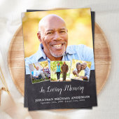 Memorial Elegant 4 Foto Collage Sympathie Funeral Bedankkaart