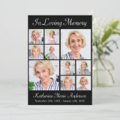 Memorial Elegant 6 Foto Collage Sympathie Funeral Bedankkaart (Staand voorkant)