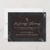 Memorial Elegant Black en White Simple Faux Cross Bedankkaart (Voorkant)